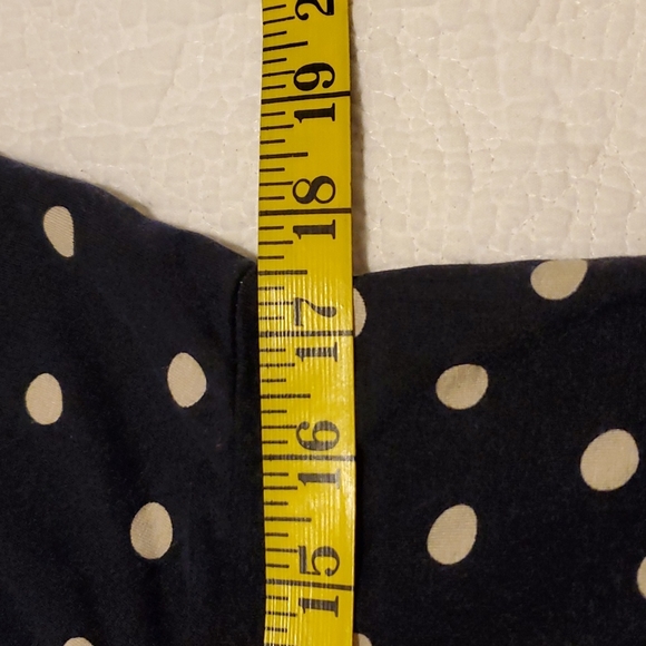Cleo petite faux wrap blue and cream polka dotted dress in size large petite - Picture 11 of 13